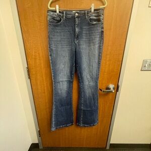 Stylish Indigo Flare Women's Jeans long inseam